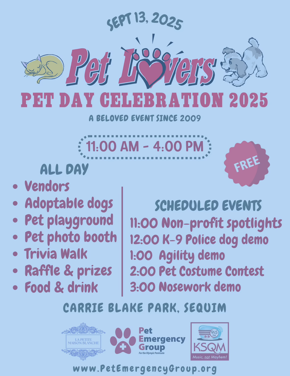 Pet Lover's Day, Sequim WA, Seaport Games